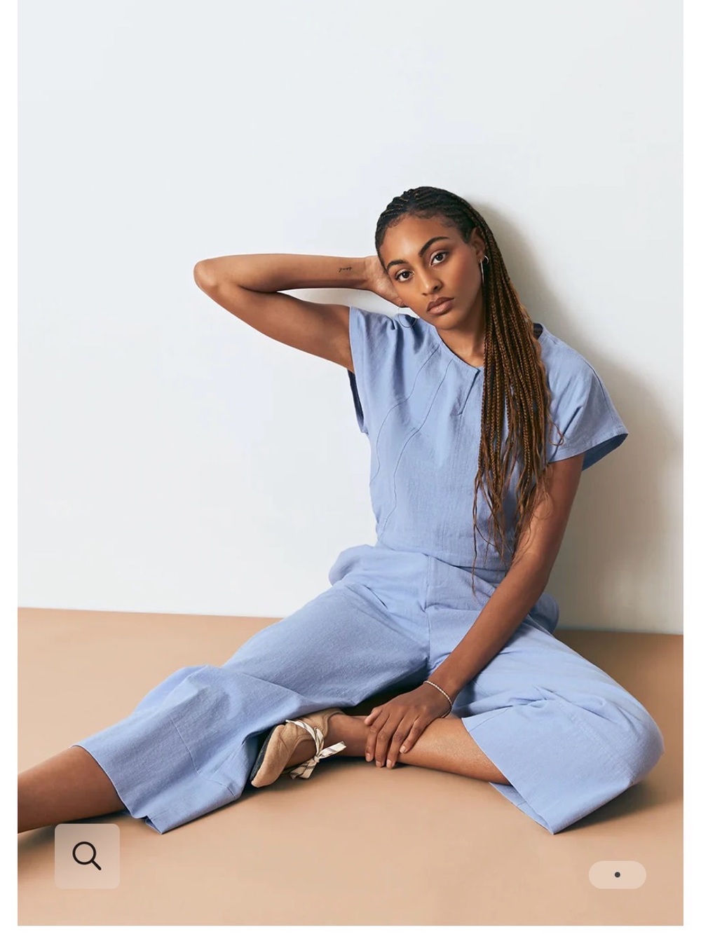 Dagg & Stacey 100% cotton cropped shirt in periwinkle